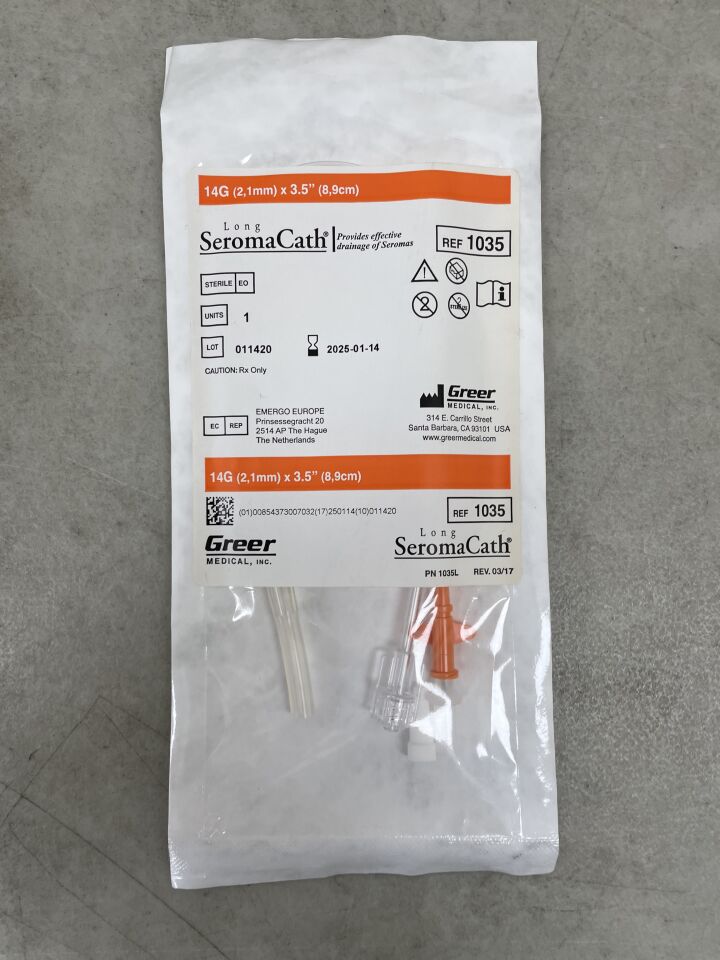 1035 - GREER MEDICAL - Long SerumCath 14G x 3.5In, (EA) - ( Expiry Date: 2025-01-14 )