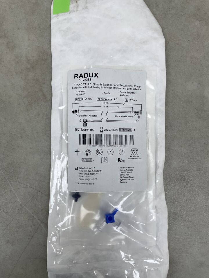 ST0015L - RADUX - StandTall Sheath Extender and Securement Clasp, 15cm, (EA) - ( Expiry Date: 2025-03-29 )