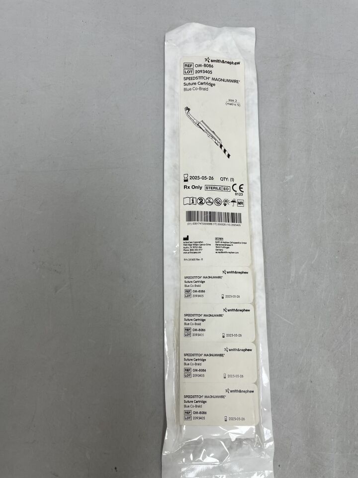 OM-8086 - SMITH & NEPHEW - SpeedStitch Magnum Wire Suture Cartridge, Blue Co-Braid, (EA)