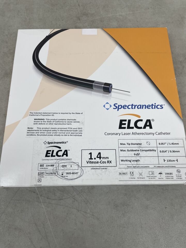 114-009 - SPECTRANETICS - 1.4mm vitesse-cos rx elca coronary laser atherectomy catheter, 135cm, (BX/1) - ( Expiry Date: 2025-02-07 )