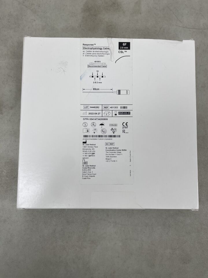 401353 - ST JUDE MEDICAL - Response Electrophysiology Catheter - 2-8-2mm - CSL - 6Fr x 65cm, (BX/1) - ( Expiry Date: 2025-03-31 )