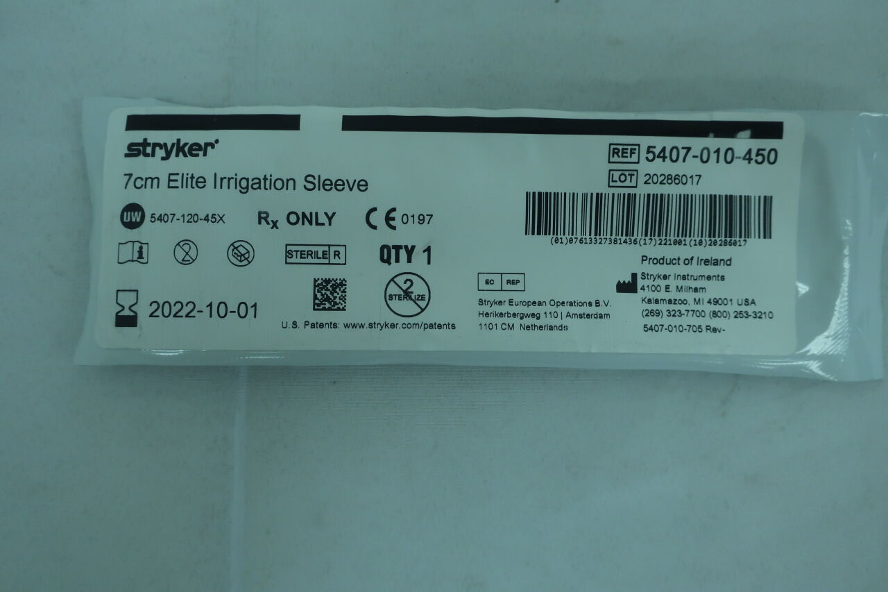 5407-010-450 - STRYKER - Elite Irrigation Sleeve, 7cm, (EA) - ( Expiry Date: 2024-07-01 )