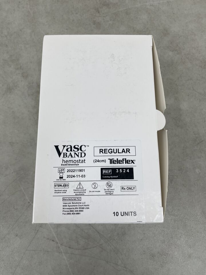 3524 - TELEFLEX - Vascular Solutions Vasc Band Hemostat, Regular 24cm, (BX/10) - ( Expiry Date: 2024-11-03 )