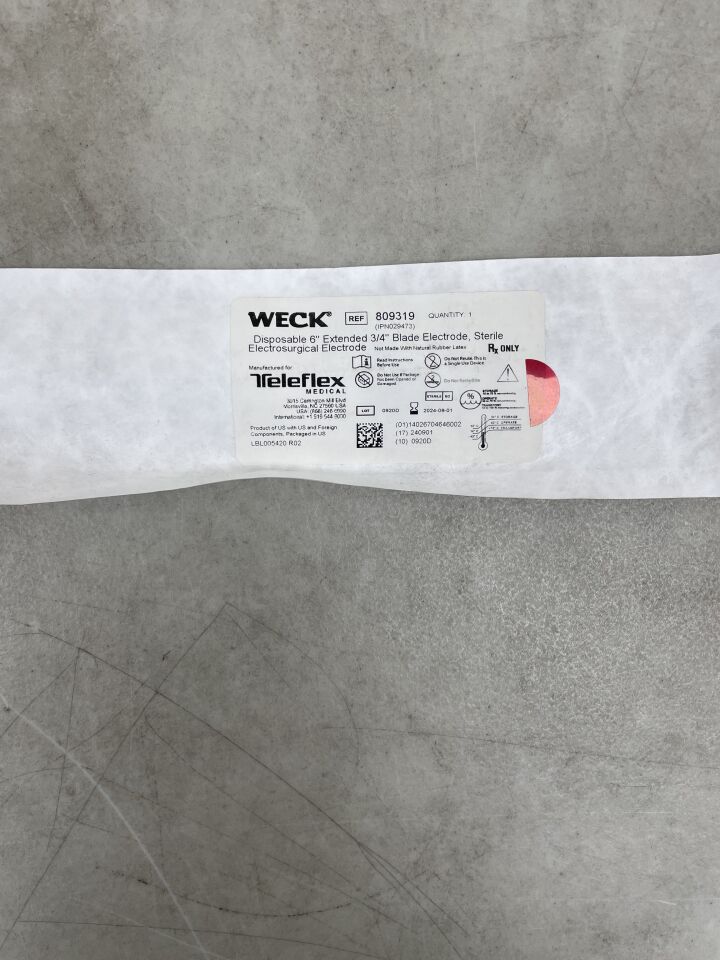 809319 - TELEFLEX - Weck 3/4" Blade Electrode, 6" Extended Length, (EA) - ( Expiry Date: 2024-09-01 )