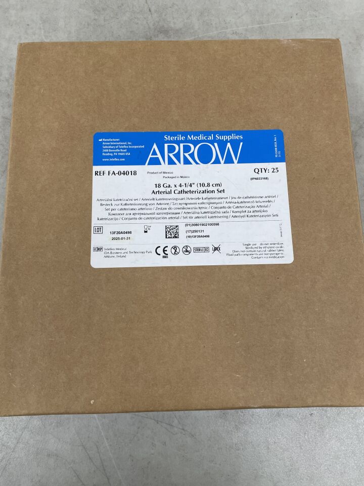 FA-04018 - TELEFLEX - Arrow Artery Catheterization Set 18G, (BX/25) - ( Expiry Date: 2025-01-31 )