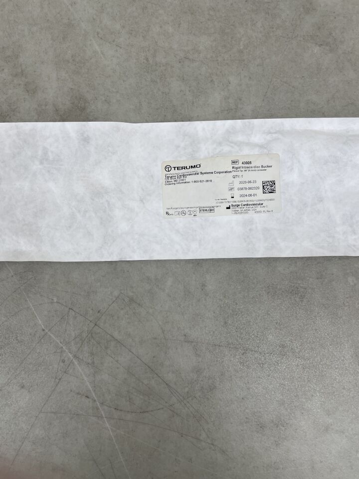 4300S - TERUMO - Rigid Intracardiac Sucker with 1/4" Connector, (EA) - ( Expiry Date: 2024-06-01 )