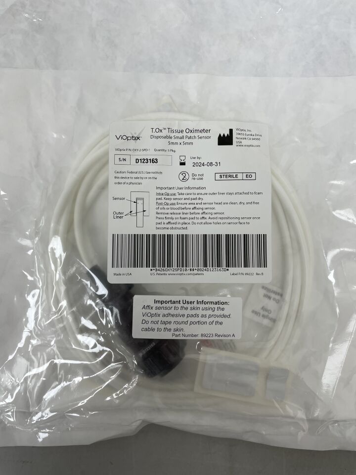 OXY-2-SPD-1 - VIOPTIX - Tissue Oximeter Disposable Small Patch Sensor 5 x 5mm, (EA) - ( Expiry Date: 2024-12-31 )