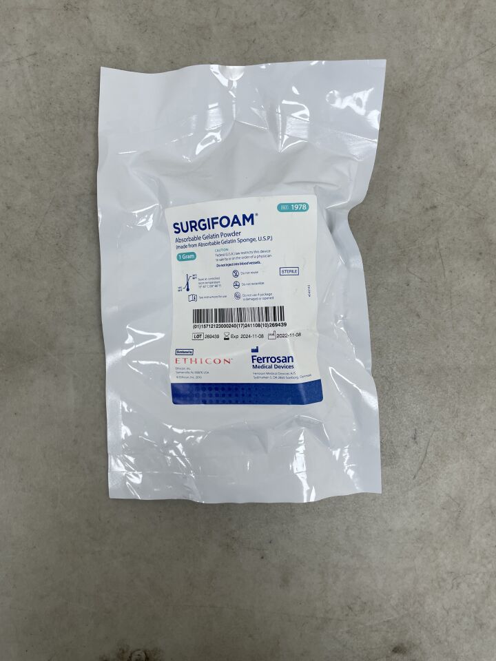 1978 - ETHICON - Surgifoam Absorbable Gelatin Powder, 1g, (EA) - ( Expiry Date: 2024-11-08 )