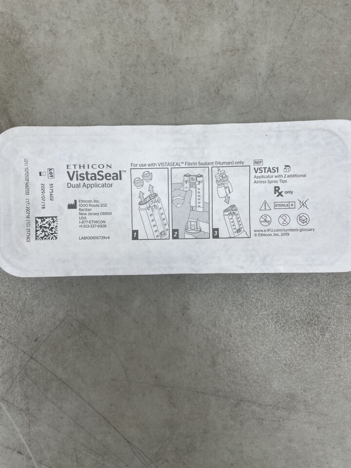 VSTAS1 - ETHICON - VistaSeal，雙頭塗抹器，帶 2 個額外無氣噴嘴的塗抹器，（EA）-（有效期至：2029-07-18）
