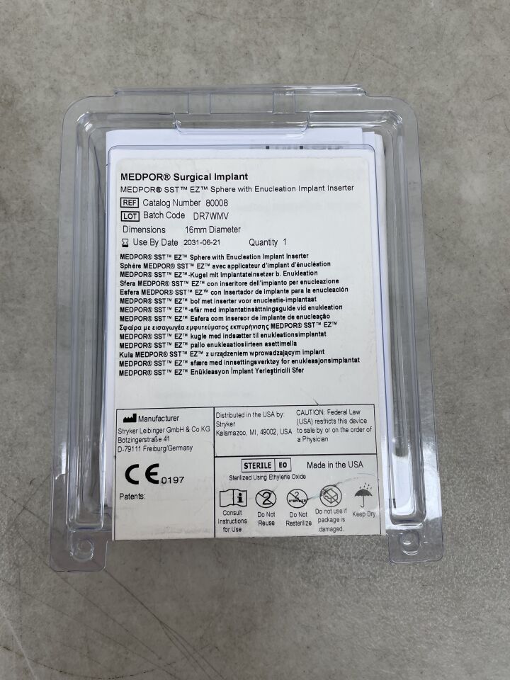 80008  -  STRYKER  -  Medpor Smooth Surface Tunnel (SST-EZ) Sphere 16mm , ( EA )  -  ( Expiry Date : 2031-06-21 )
