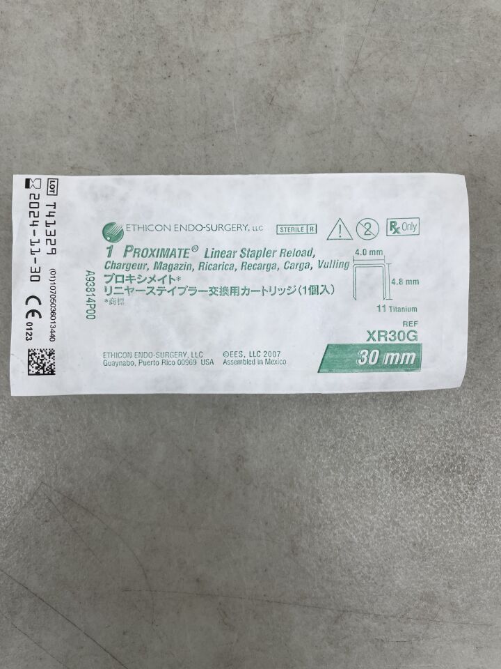 XR30G - ETHICON - Proximate Reloadable Staplers Cartridge, Green, For TX30 30 mm Linear Stapler, (EA) - ( Expiry Date: 2024-11-30 )