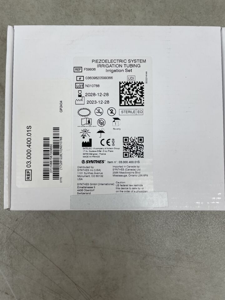03.000.400.01S - SYNTHES - Irrigation Tubing For Pizoelectric System (F59936), (BX/1) - ( Expiry Date: 2028-12-28 )