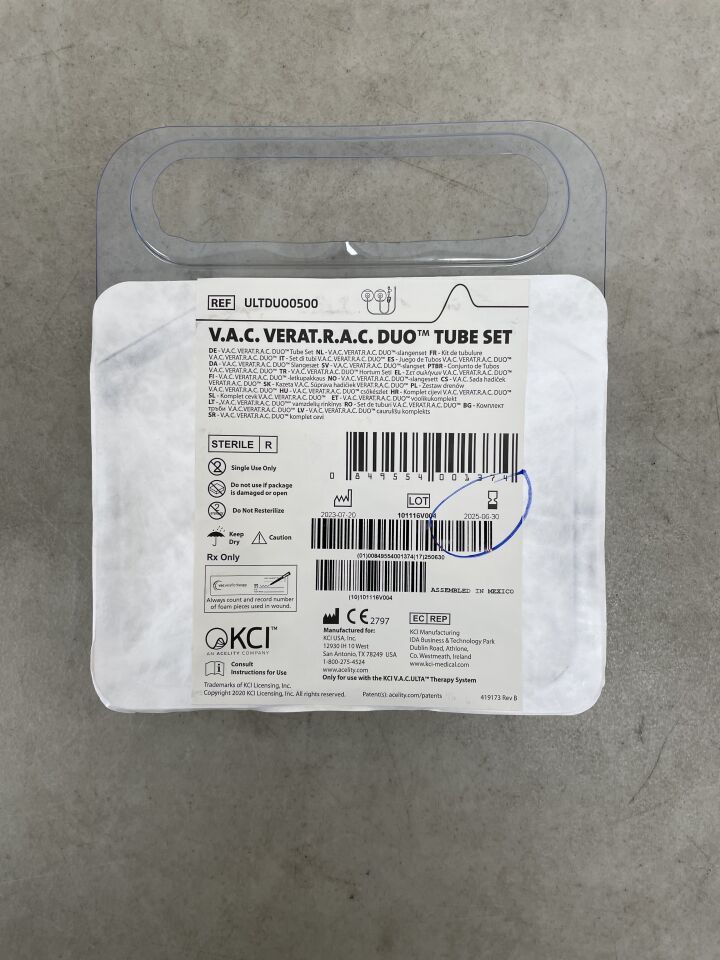ULTDUO0500 - KCI - V.A.C VeraT.R.A.C Duo Tubing Set, (EA) - ( Expiry Date: 2025-06-30 )