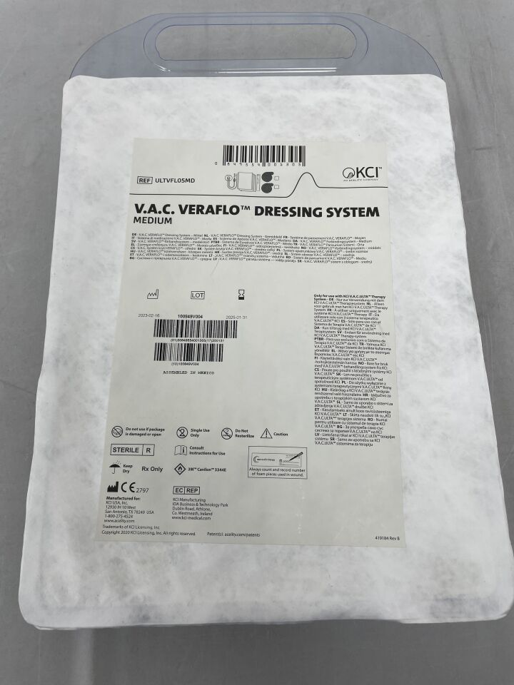 ULTVFL05MD - KCI - V.A.C. VeraFlo Dressing System, Medium, (EA) - ( Expiry Date: 2025-08-31 )