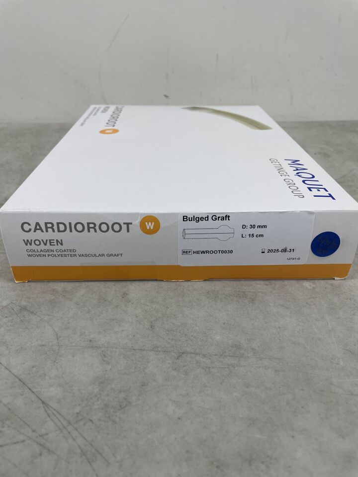 HEWROOT0030 - MAQUET - Cardioroot Woven Vascular Prosthesis 30mm x 15cm, (BX/1) - ( Expiry Date: 2025-05-31 )
