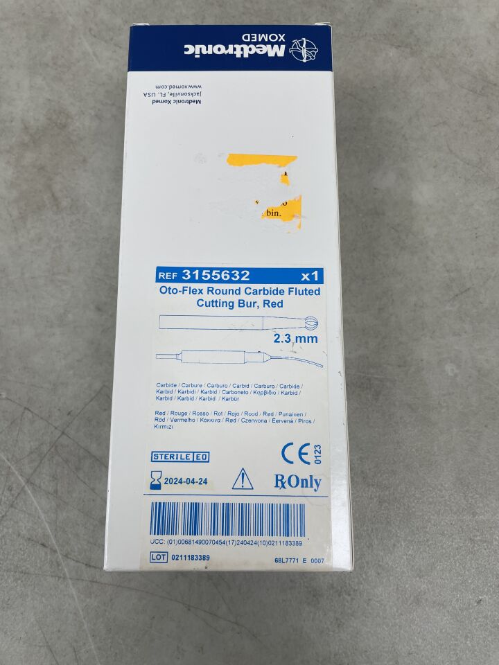 3155632 - MEDTRONIC - Skeeter Carbide Fluted Oto-Flex Burr, Red, 2.3 x 98mm, (BX/1) - ( Expiry Date: 2024-04-24 )