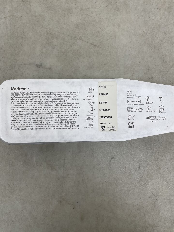 APU435 - MEDTRONIC - aortic punch, standard handle 3.5mm, (EA) - ( Expiry Date: 2023-07-18 )