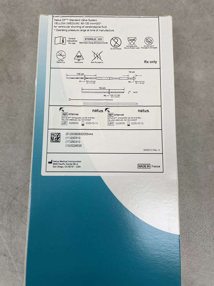 NT901145 - NATUS - DP STANDARD VALVE SYSTEM, YELLOW (MEDIUM): 80-120 mmH2O, (BX/1) - ( Expiry Date: 2025-03-10 )