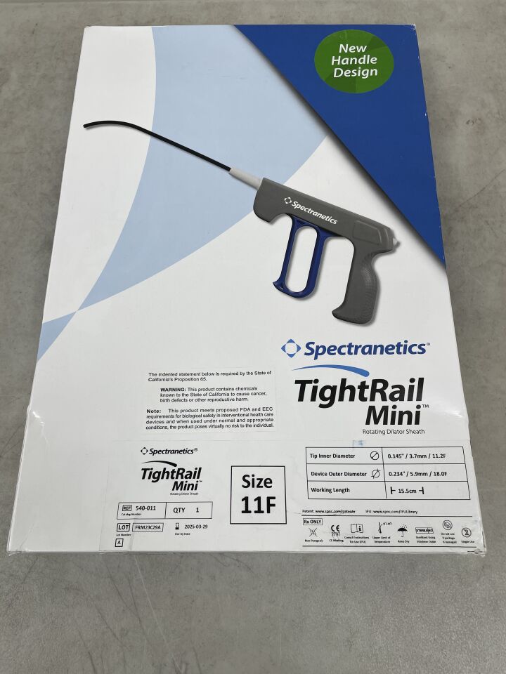 540-011 - SPECTRANETICS - TightRail Mini 11F Rotating Dilator Sheath, (BX/1) - ( Expiry Date: 2025-03-29 )