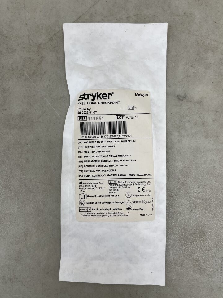 111651 - STRYKER - Mako Knee Tibial Checkpoint, (EA) - ( Expiry Date: 2025-01-07 )