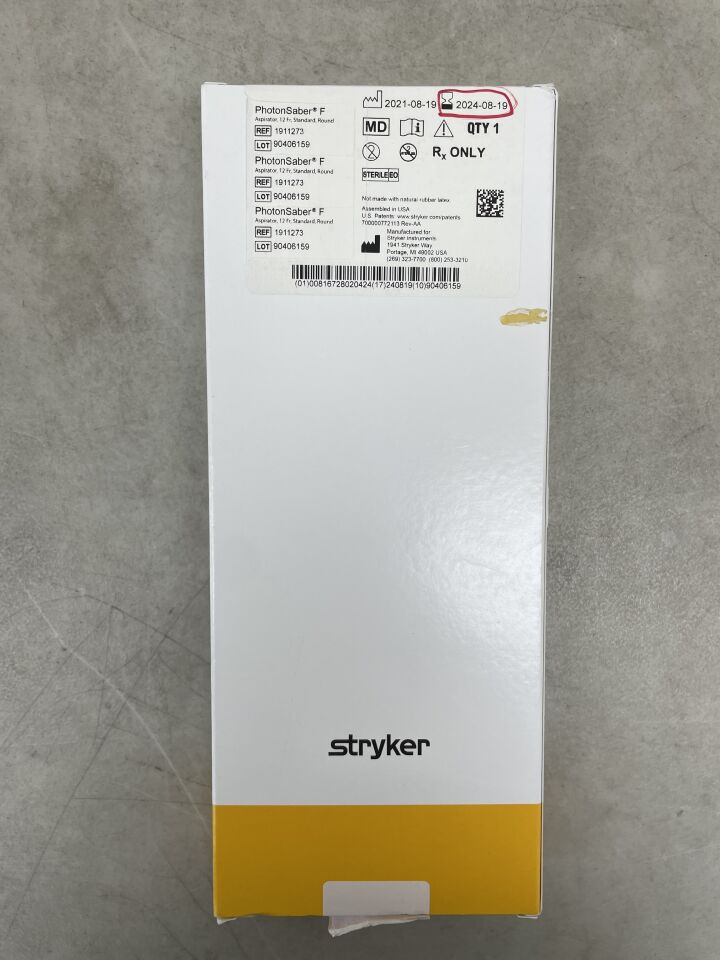 1911273 - STRYKER - PhotonSaber F, Aspirator, 12F, Standard, Round, (BX/1) - ( Expiry Date: 2024-08-19 )