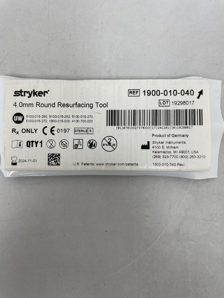 1900-010-040 - STRYKER - 4.0mm Round Resurfacing Tool, (EA) - ( Expiry Date: 2024-11-01 )
