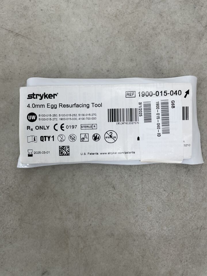 1900-015-040 - STRYKER - Egg Resurfacing Tool, 4 mm, (EA) - ( Expiry Date: 2025-03-01 )