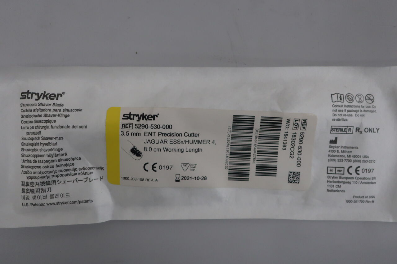 5290-530-000 - STRYKER - Jaguar Precision Cutter, 3.5 mm dia. x 8 cm Length, (EA) - ( Expiry Date: 2022-01-24 )