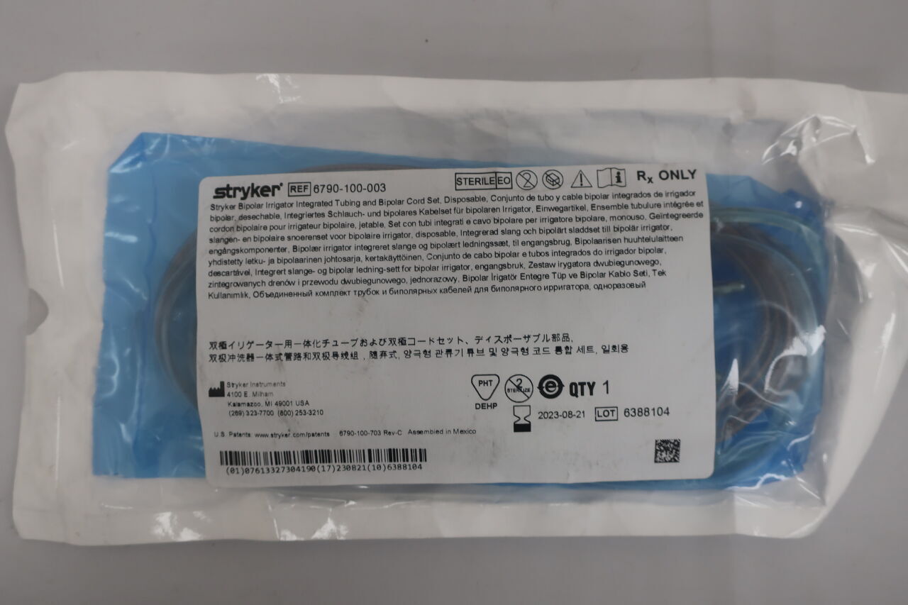 6790-100-003 - STRYKER - Bipolar Irrigator Integrated Tubing & Bipolar Cord Set, () - ( Expiry Date: 2022-04-29 )