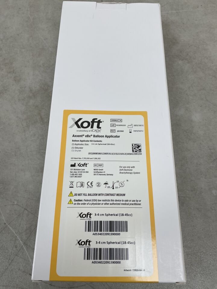 AB2060 - XOFT - Axxent eBx Balloon Applicator 3-4cm Spherical, 18-45cc, (BX/1) - ( Expiry Date: 2025-10-12 )