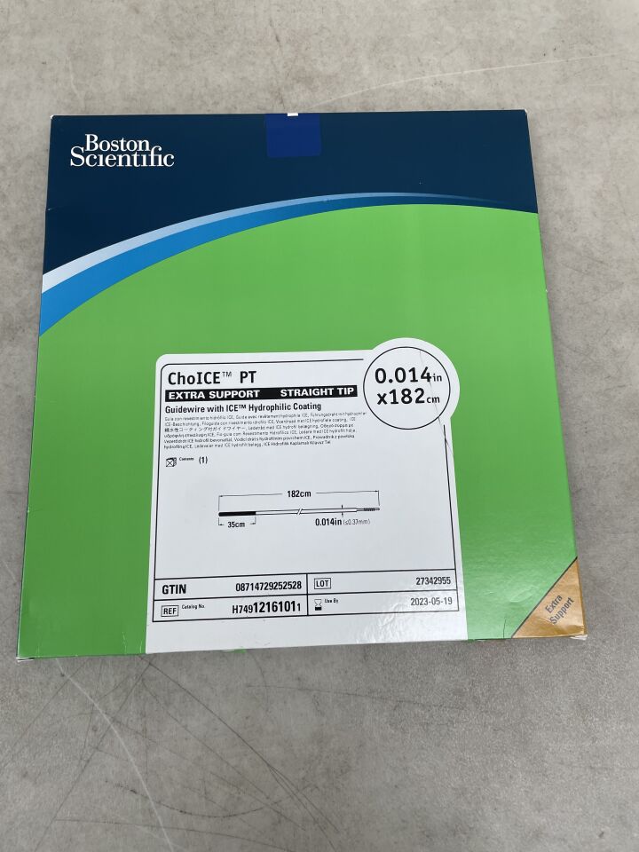1216101 - BOSTON SCIENTIFIC - ChoICE PT Guidewire - ICE Hydrophilic Coating - Extra Support, Straight Tip - .014" x 182cm, (BX/1) - ( Expiry Date: 2023-05-19 )
