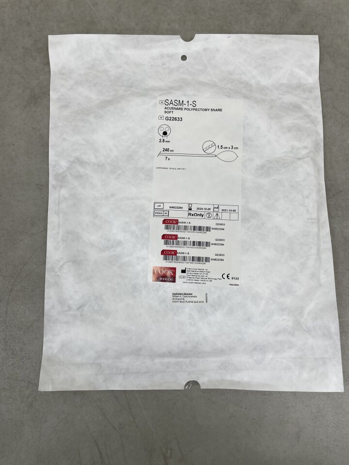 G22633 - COOK - Acusnare Polypectomy Snare Soft 1.5cm x 3cm 7Fr./240cm, (EA) - ( Expiry Date: 2024-10-05 )