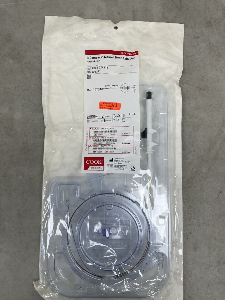 G32701 - COOK - NCompass Nitinol Stone Extractor, Tipless: 2.4F x 115cm x 1cm (4/16 Wire), () - ( Expiry Date: 2024-04-12 )