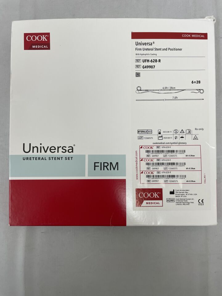 G49907 - COOK - Universa Firm Ureteral Stent & Positioner: 6F x 28mm, (BX/1) - ( Expiry Date: 2025-03-30 )