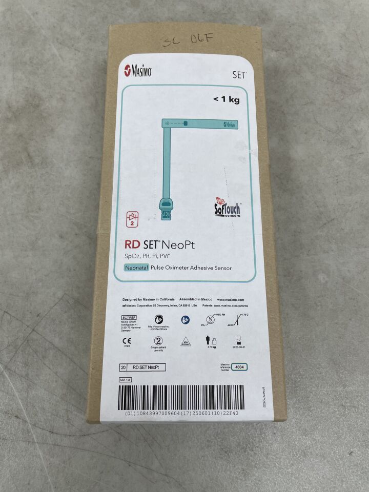 4004 - MASIMO - RD Set Neo Pt, Soft Touch Neonatal Adhesive, 18 In, (BX/20) - ( Expiry Date: 2025-06-01 )