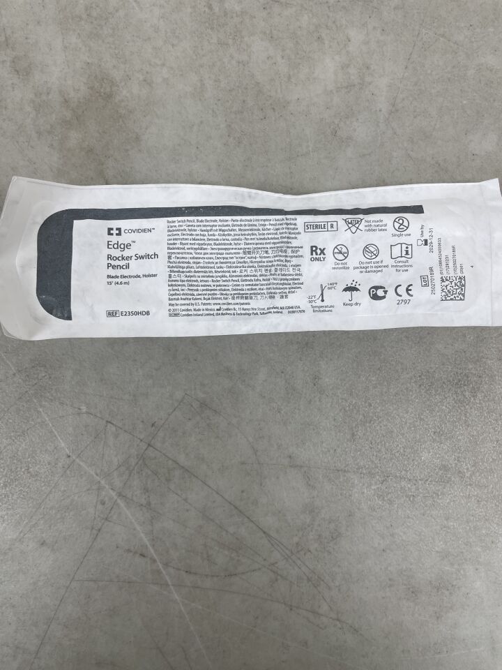 E2350HDB - COVIDIEN - Edge 翹板開關筆，刀片電極，帶皮套，15 英尺，（EA）-（有效期至：2029-12-31）