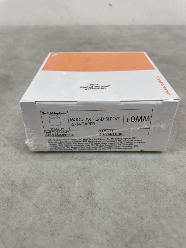 71344247 - SMITH &amp; NEPHEW - Funda modular para cabeza, titanio, cono 12/14, longitud de cuello +0, (caja/1) - (Fecha de caducidad: 30/11/2034)