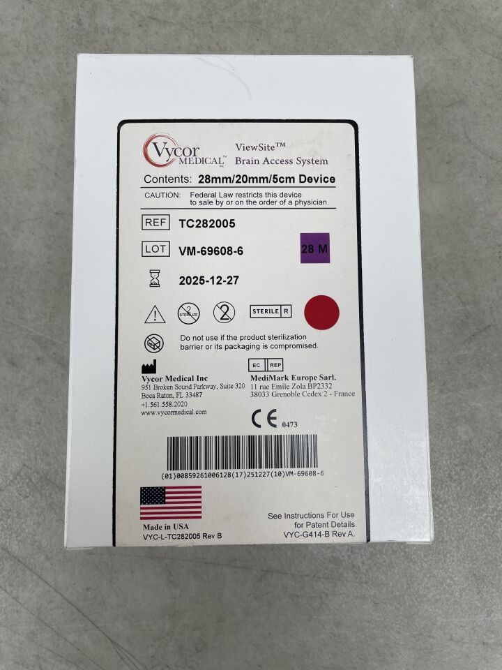 TC282005 - VYCOR MEDICAL - Sistema de acceso cerebral ViewSite de 28 mm/20 mm/5 cm (caja/1) - (Fecha de caducidad: 27/12/2025)
