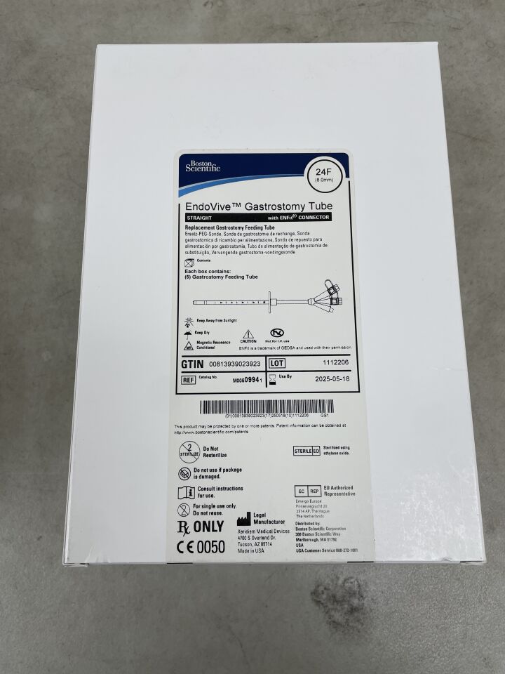 994 - BOSTON SCIENTIFIC - EndoVive Gastrostomy Tube, Straight, with ENFit Connector, 24FR, (BX/5) - ( Expiry Date: 2025-05-18 )
