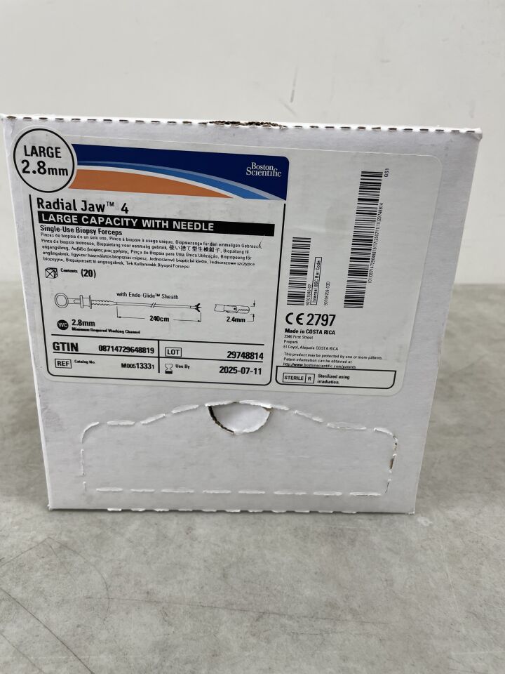 1333 - BOSTON SCIENTIFIC - Radial Jaw 4 Single-Use Biopsy Forceps - Large Capacity with Needle - 2.8mm x 240cm, (BX/20) - ( Expiry Date: 2025-07-11 )