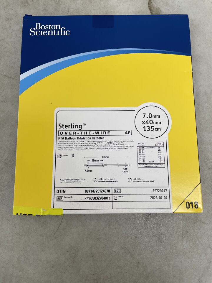 3903270401 - BOSTON SCIENTIFIC - Sterling OTW PTA Balloon Dilatation Catheter - 7.0mm x 40mm x 135cm, (BX/1) - ( Expiry Date: 2025-07-07 )