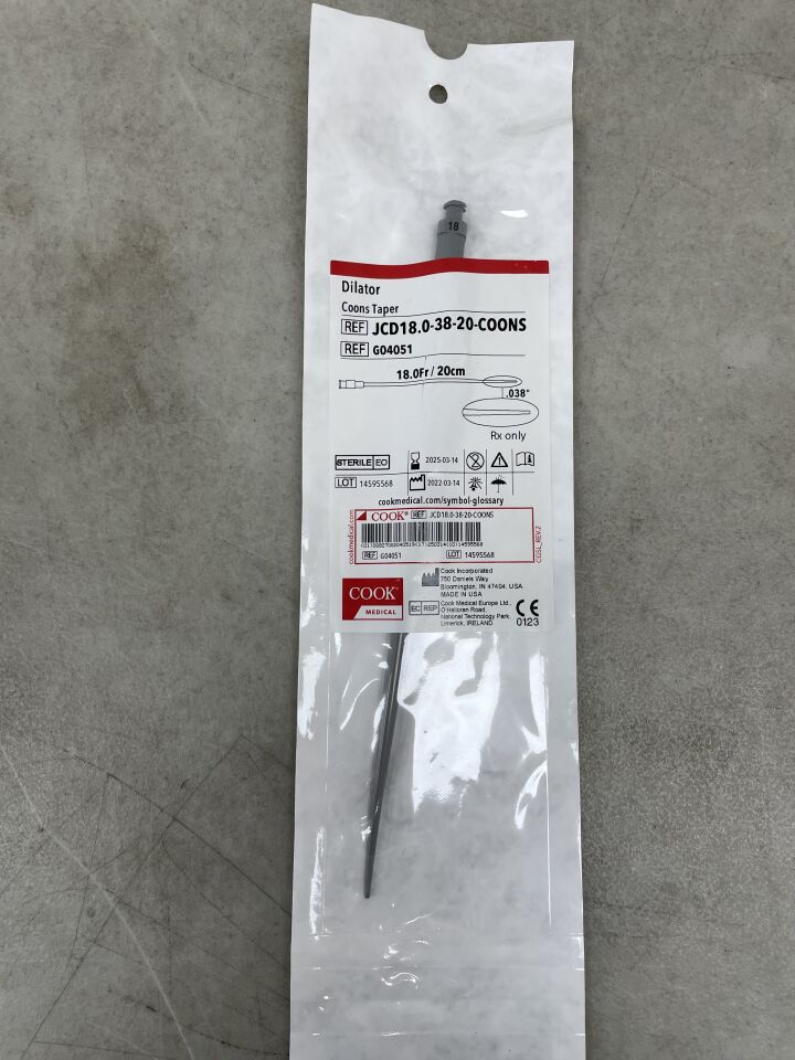 G04051 - COOK - Dilator, Coons Taper 18F, (EA) - ( Expiry Date: 2025-03-14 )