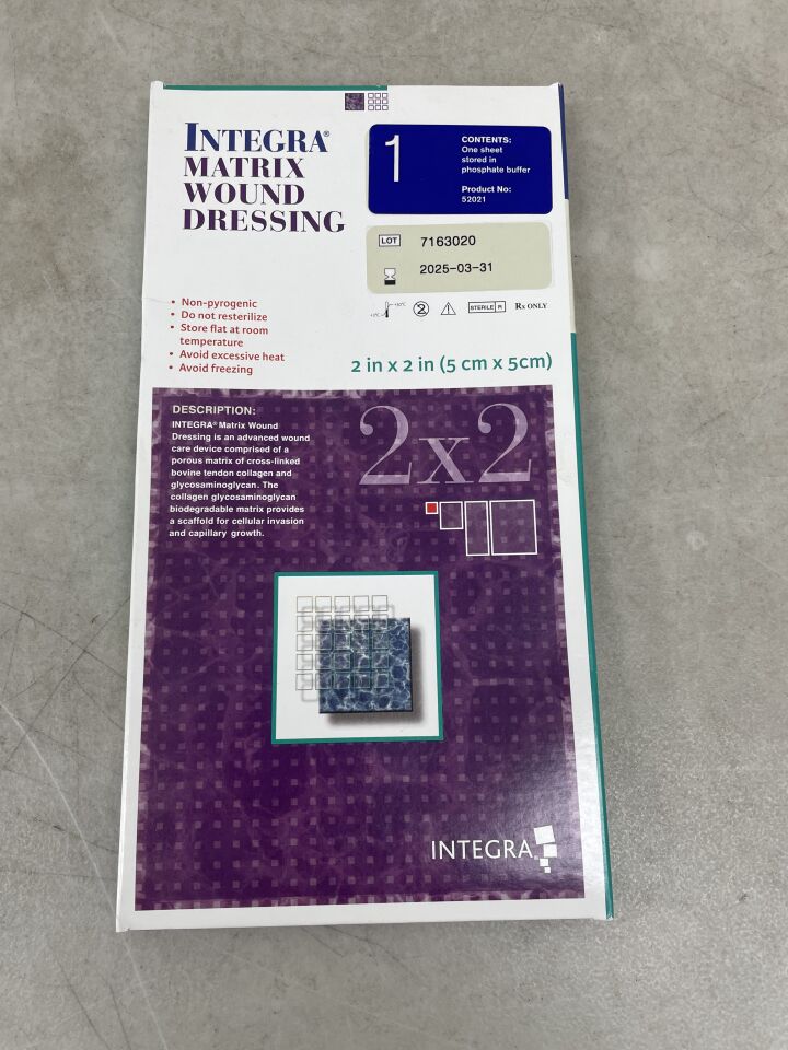 52021 - INTEGRA - Matrix Wound Dressing 5cm x 5cm, (BX/1) - ( Expiry Date: 2025-03-31 )
