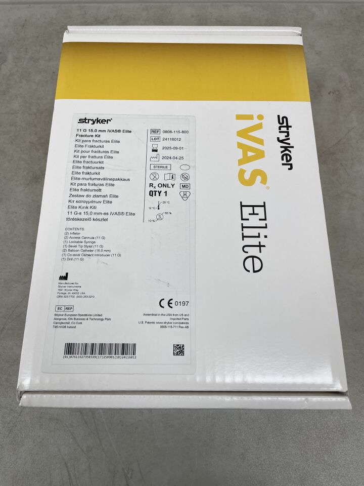 0808-115-800 - STRYKER - iVAS Elite Fracture Kit w/Two Inflators 11G x 15mm, (BX/1) - ( Expiry Date: 2025-09-01 )