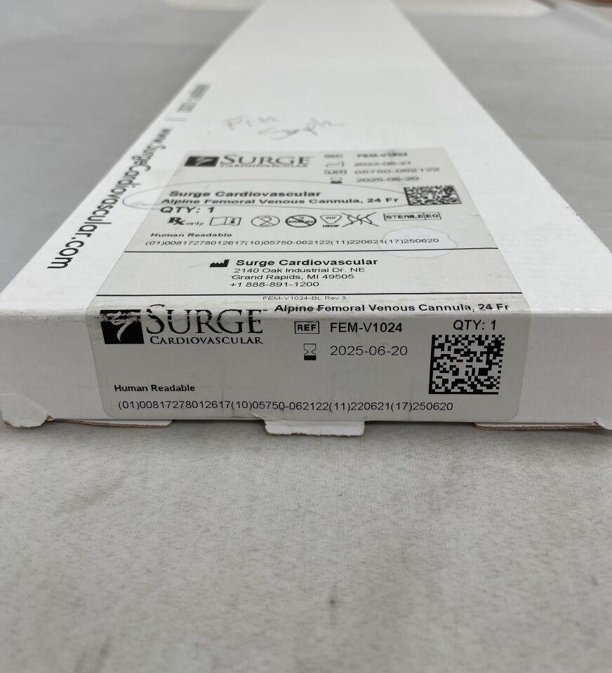 FEM-V1024 - SURGE CARDIOVASCULAR - Alpine Femoral Venous Cannula - 24Fr, (BX/1) - ( Expiry Date: 2025-06-20 )