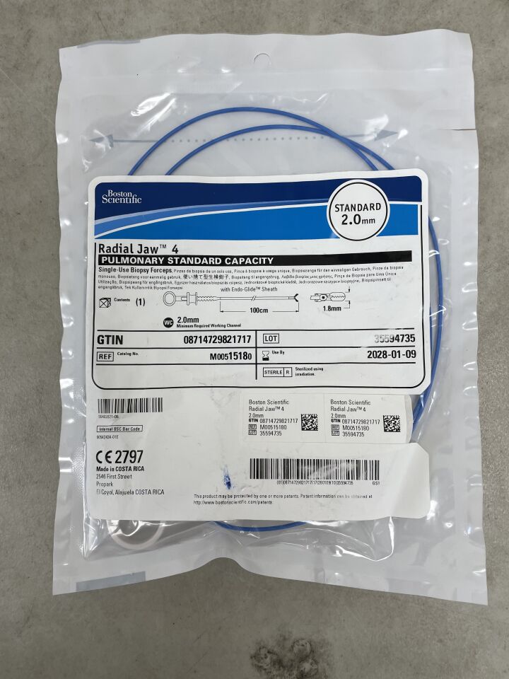 1518  -  BOSTON SCIENTIFIC  -  Radial Jaw 4 Single-Use Biopsy Forceps - Pulmonary Standard Capacity - 2.0mm x 100cm , ( EA )  -  ( Expiry Date : 2028-01-09 )