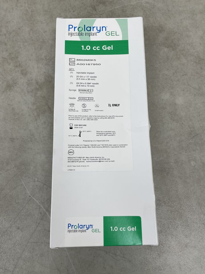 8602M0K5 - MERZ - Prolaryn 注射式植入劑 1.0cc 凝膠，（盒/1）-（有效期至：2025-12-07）