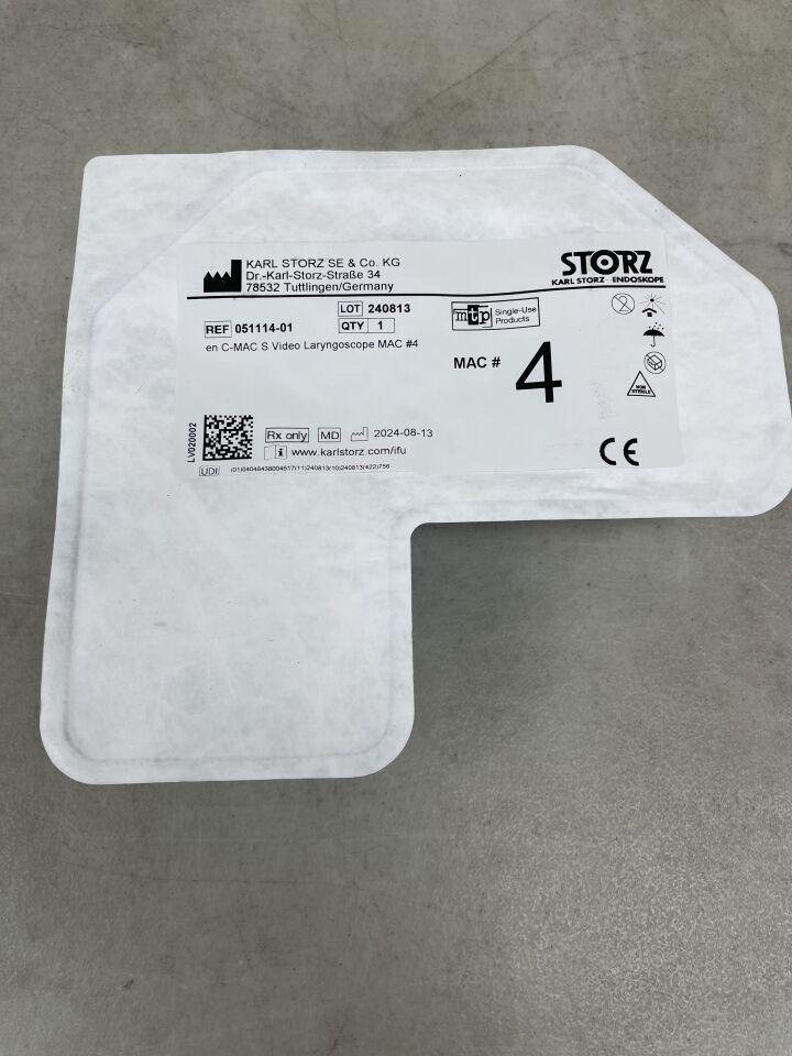 051114-01  -  STORZ  -  C-MAC S Video Laryngoscope MAC 4 , ( EA )  -  ( Expiry Date : 2099-12-31 )