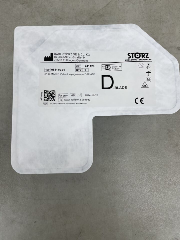 051116-01  -  STORZ  -  C-MAC S Video Laryngoscope D-BLADE , ( EA )  -  ( Expiry Date : 2099-12-31 )