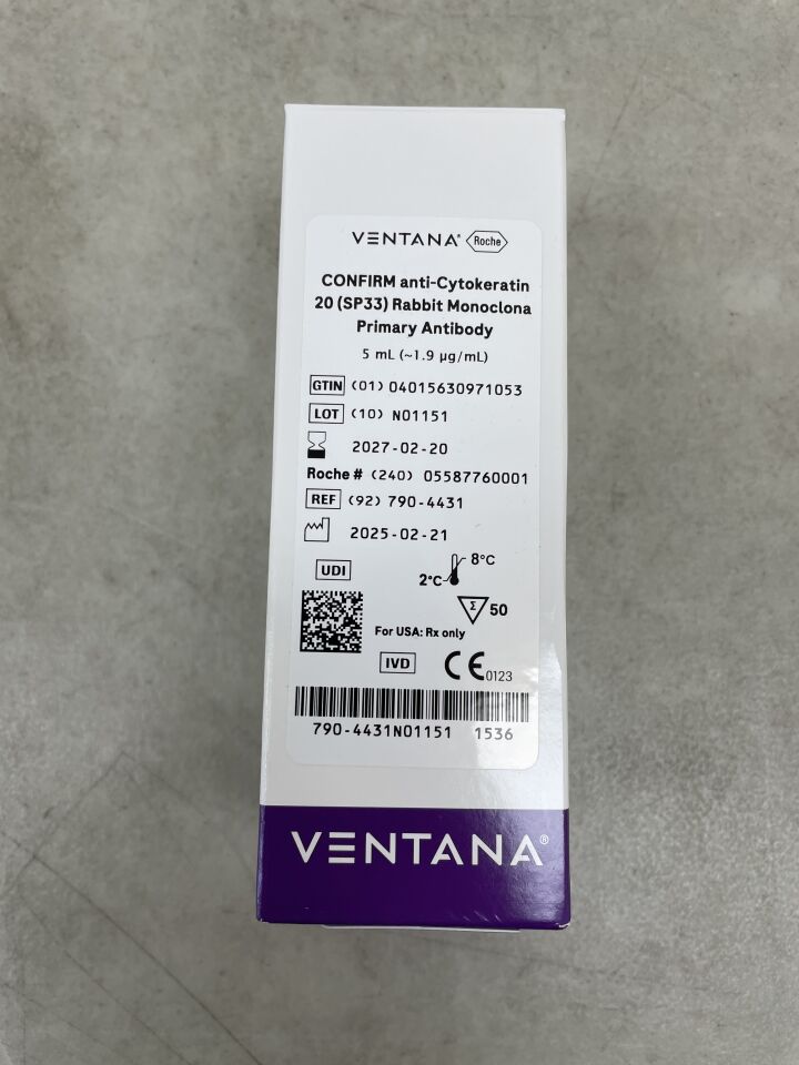 5587760001 - VENTANA MEDICAL SYSTEMS - CONFIRM anti-Cytokeratin 20 (SP33) Anticuerpo Monoclonal Primario de Conejo (92) 790-4431, ( BX/1 ) - ( Fecha de Caducidad : 2027-02-20 )